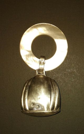 Vintage Webster Sterling Silver Baby Teething Ring Rattle