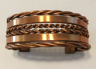 Vintage Old Pawn Native American Copper Cuff Bracelet