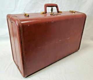 Vintage 21x14x8 Shwayder Bros.  Inc.  Samsonite Suitcase Style 4921 W/ Key