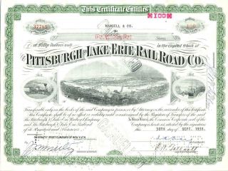 1938 P&le Pittsburgh & Lake Erie Railroad - Capital Stock Certificate