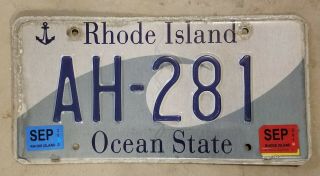 99 Cent Rhode Island License Plate Ocean State Wave Ah - 281
