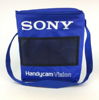 Vintage Sony Handycam Vision Carrying Bag Cooler Promotional Camcorder Bag Blue