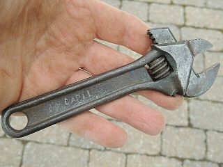Antique,  Vintage 6” Carll Reversable Adjustable Wrench,  Pat 