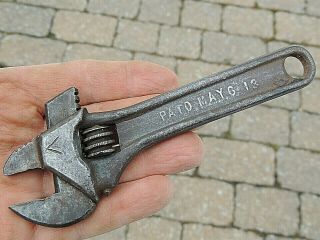 Antique,  Vintage 6” Carll Reversable Adjustable Wrench,  Pat ' d May 6,  1913 3