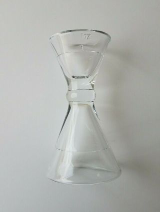 Vintage Hour Glass Shaped Liquor Shot Glass 1/2 - 1 - 3/4 And 2 Oz.  Ounce (s)