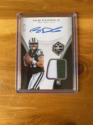 2018 Limited Sam Darnold Rookie Rc Patch On - Card Auto Rpa /75 Jets