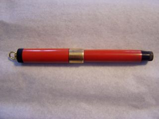 Antique 1911 Geo S Parker Lady Duofold Lucky Curve Fountain Pen Orange & Gold