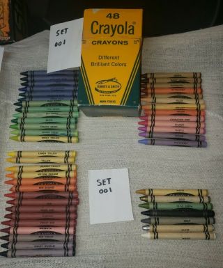 Vintage Crayola Crayons 48 Binney And Smith Retired Colors 1966 - 1969 Complete S1
