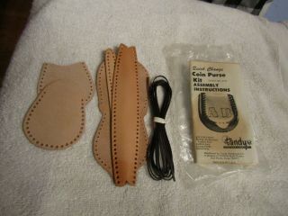 Vintage Tandy Leather Co Quick Change Coin Purse Kit Stock 4131 Brown Nos Open