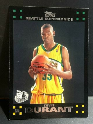 Kevin Durant 2007 - 08 Topps Black Rookie Card 112 Rc Nets Sonics Thunder L3