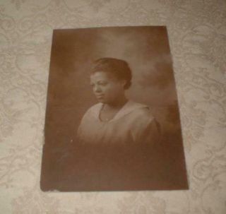 Vintage Antique Photograph Lovely African American Black Woman Wearing Pendant