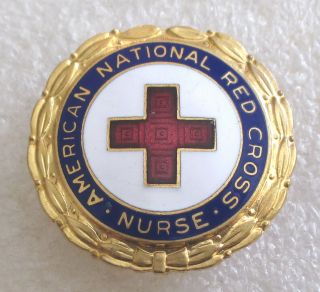 Vintage American National Red Cross Nurse - Numbered Badge Pin Arc