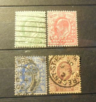(4) Vintage " Great Britain " Stamps (early 1900 