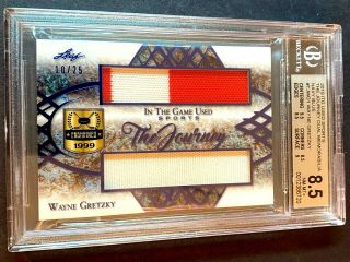Bgs 8.  5 2019 Leaf Itg Wayne Gretzky Dual Jersey Patch Rangers /25 Game
