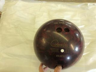 Vintage Columbia 300 Bowling Ball 16 Lb Red Burgundy