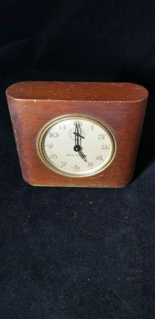 Vintage Seth Thomas Wooden Desk / Mantle Clock