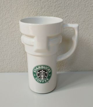 Vintage Starbucks Tall White Ceramic Mug Cup Green Mermaid Logo 16oz