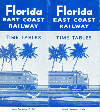 1962 Fec Florida East Coast Railway - Railroad Timetable (december)