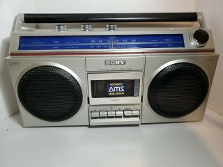 Vintage Sony Cfs - 400 Am/fm Cassette Boombox Radio 80s Retro Stereo