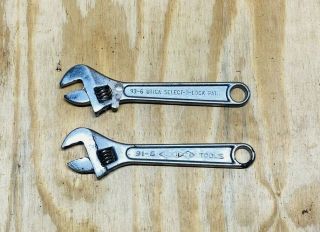 2 Vintage Utica 6 " Adjustable Wrench 93 - 6 & 91 - 6 Made In Usa