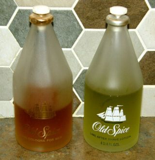 Vintage Old Spice Lime After Shave Lotion & Cologne Gift Set 4.  75 Oz Htf Rare