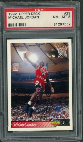 Michael Jordan Chicago Bulls 1992 Upper Deck Basketball Card 23 Graded Psa 8