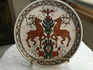 Vintage Antique Ceramica Bariloche Argentina Hand Painted Wall Plate 9 1/2 "