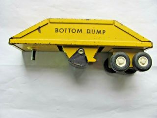 Vintage Yellow Tonka Toys Mini Bottom Dump Trailer Pressed Steel
