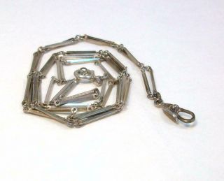 Old Antique Art Deco " 800 " Silver Watch,  Locket Or Pendant Holder Chain