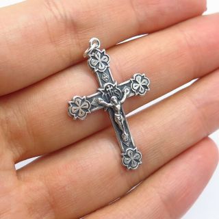 925 Sterling Silver Vintage Crucifix Cross Pendant