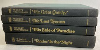 F.  Scott Fitzgerald Vintage Set Of 4 Classic Hardcover Books The Great Gatsby