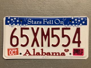 One Alabama License Plate Stars Fell On Heart Of Dixie Random Letters/numbers