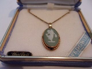 Vintage Van Dell 12 K Gold Filled Oval Wedgewood Cameo Pendant Box