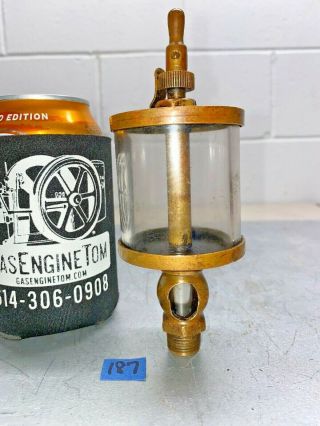 Brass Oiler Hit Miss Gas Engine Vintage Antique Stamped 3