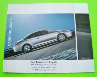 2008 Toyota Solara Color Brochure W/ Convertible 16 - Pgs Usa Edition Camry Solara