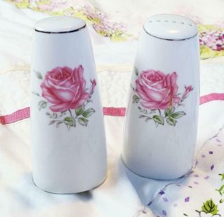 Fine China Of Japan Imperial Rose Salt And Pepper Set Vintage