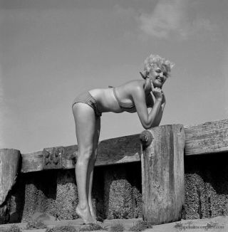 1950s Bunny Yeager Pinup Camera Negative Pretty Bikini Bathing Beauty Pin - Up Fab