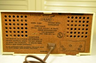 Vintage AMC (Aimcee Corp) A - 502 Bakelite Tube Radio For Partts/Repair 2