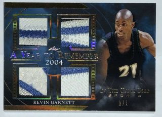 2020 Leaf Itg Sports Kevin Garnett Gu Jersey Patch Year To Remember Gold D 1/1