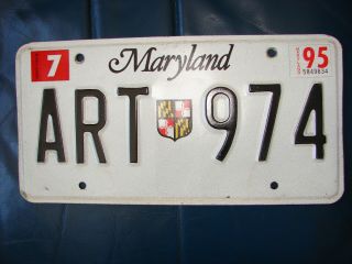 1995 Maryland License Plate Art 974