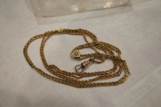 Antique Victorian G.  C.  H & Co.  Gold Filled Slide Heart Seed Pearl Charm Chain Fob