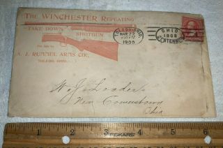 Antique 1900 Winchester Repeating Shotgun Rifle Rummel Arms Toledo Envelope Sign