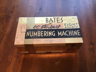Vintage Bates Numbering Machine - Eight Movement - 6 Wheel 3