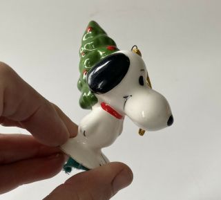 Vintage 1958 Snoopy Ornament With Tree Made In Japan