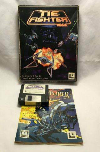 Vintage Star Wars: Tie Fighter (dos,  1994) Pc Computer Game W/ Box