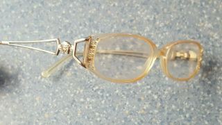 Versace Made In Italy Brown Silver Gemstone Vintage Designer Glasses Frames