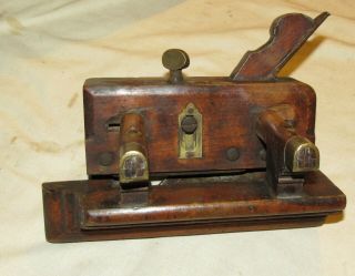 Antique Wooden Plough Plane Moseley & Son Old Woodworking Tool Plane Vintage