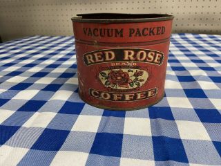 Vintage Red Rose Coffee Can Marshaltown Iowa