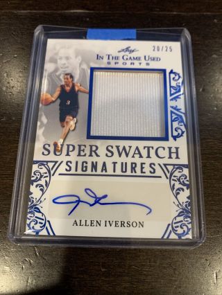 Allen Iverson 2020 Leaf In The Game Auto Autograph Jersey 20/25 76ers