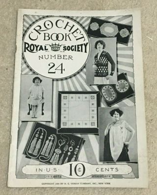 Vintage 1924 Royal Society Crochet Pattern Book Sweaters Nightgowns Children